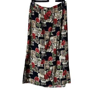 Vintage Floral Skirt Medium Floral Fairy Grunge Goth Romantic Artsy Festival